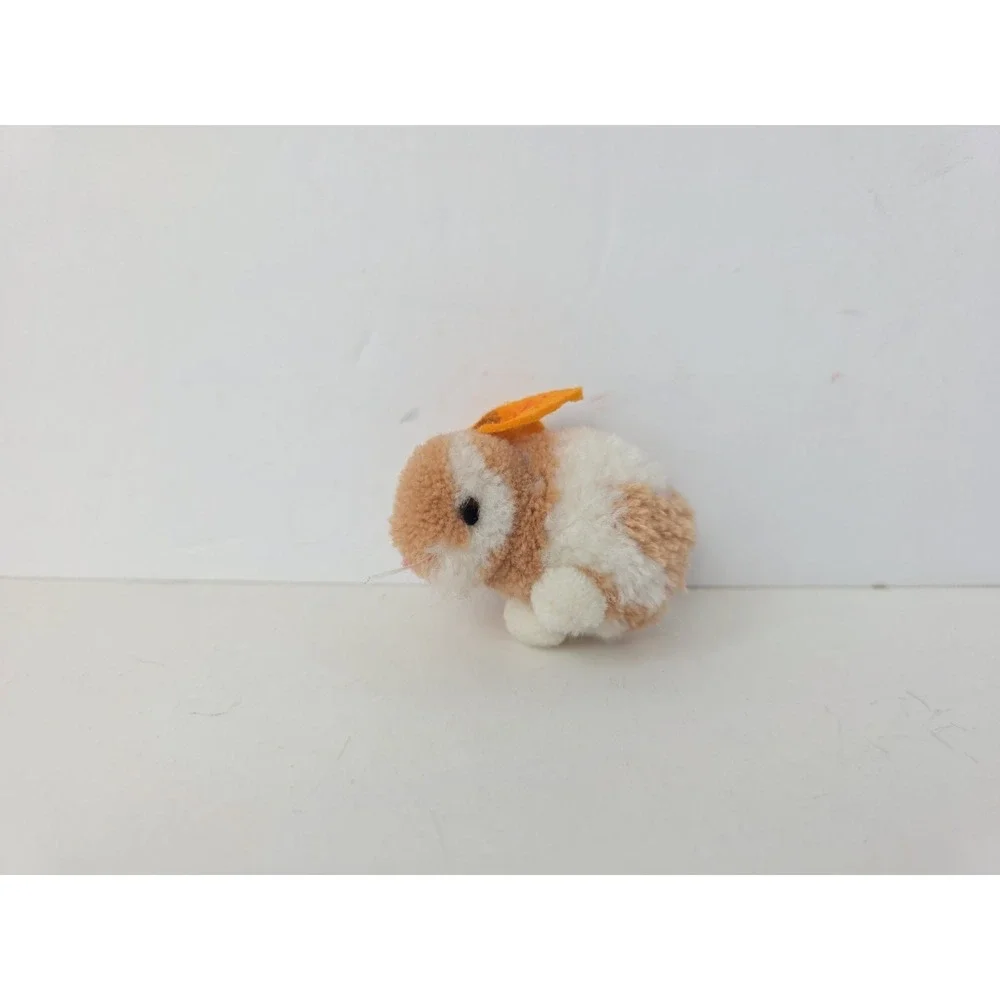 Vintage Steiff pom pom rabbit brown white 2 1/2